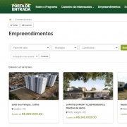 Aba "empreendimentos" do site do programa Porta de Entrada para escolher seu imóvel